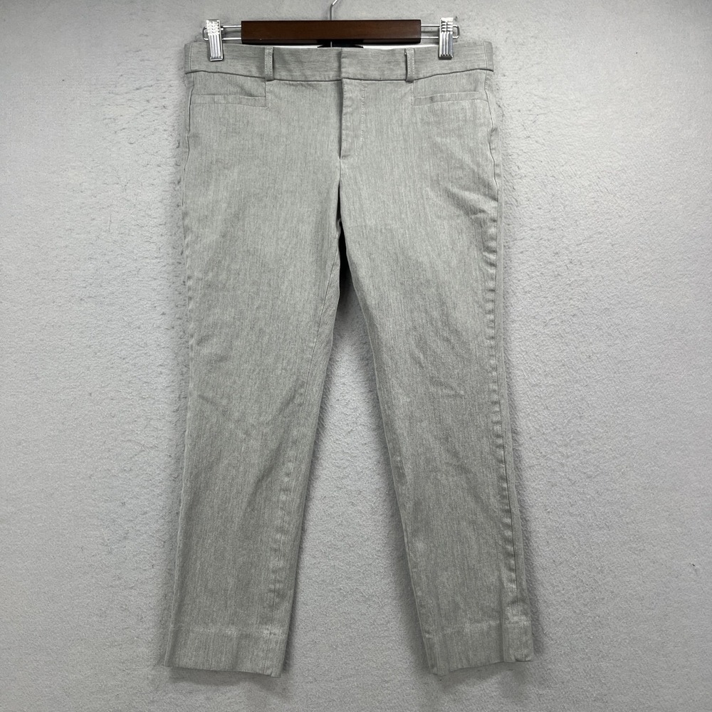 Banana Republic Cropped Dress Pants Women 6P Gray Sloan Slim Fit Trousers Office